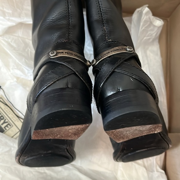 FRYE Lindsay Plate Black Riding Boots 7.5M - Picture 3 of 7